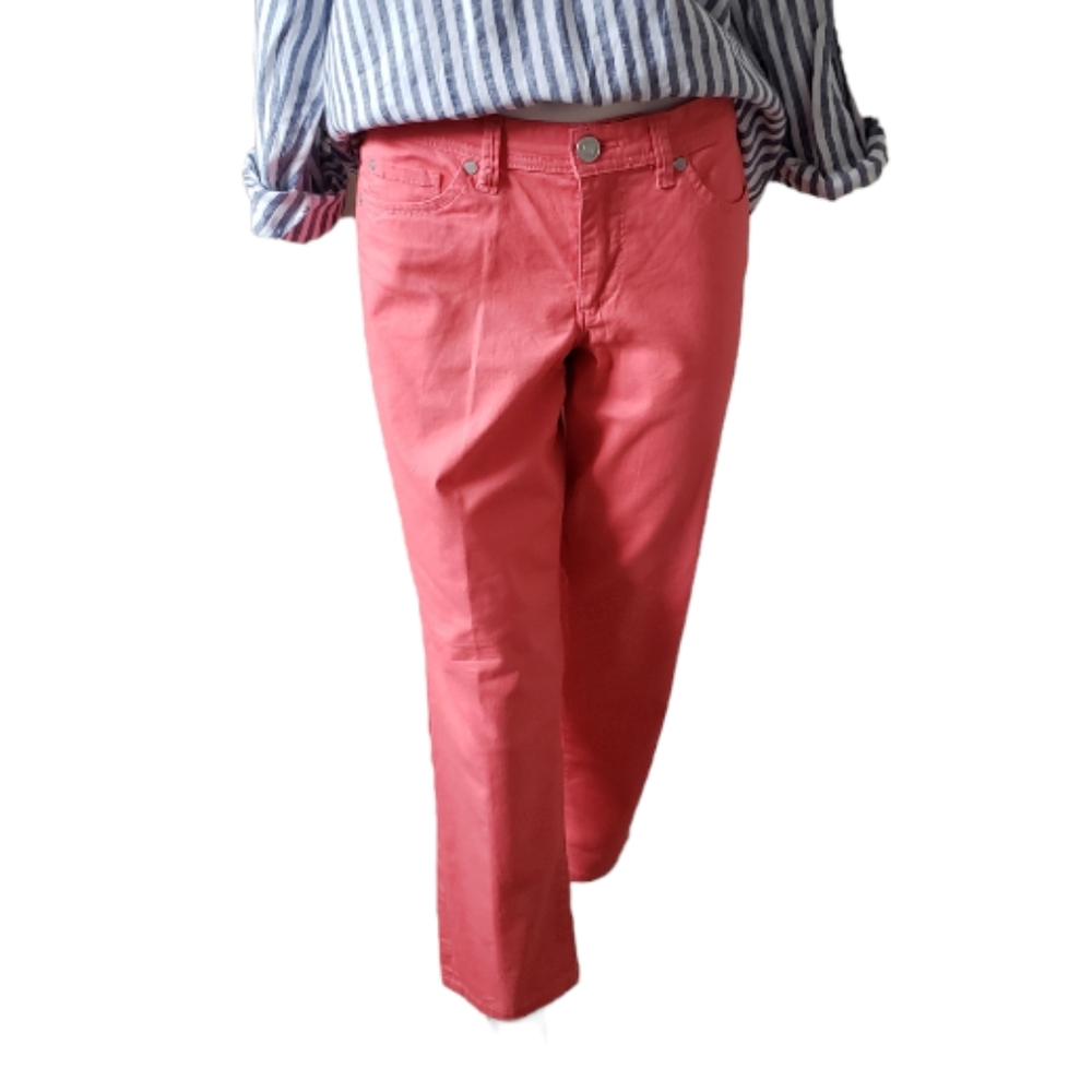 Calvin Klein Jeans watermelon pink cropped straight leg jean pants size 10